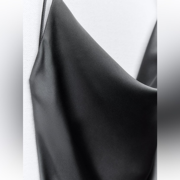 ZARA SATIN EFFECT SLIP DRESS - Picture 8 of 10